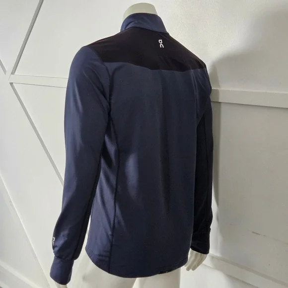 On Running Weather Shirt Mens Large Navy Blue Black 1/4 Zip Long Sleeve - Picture 3 of 9